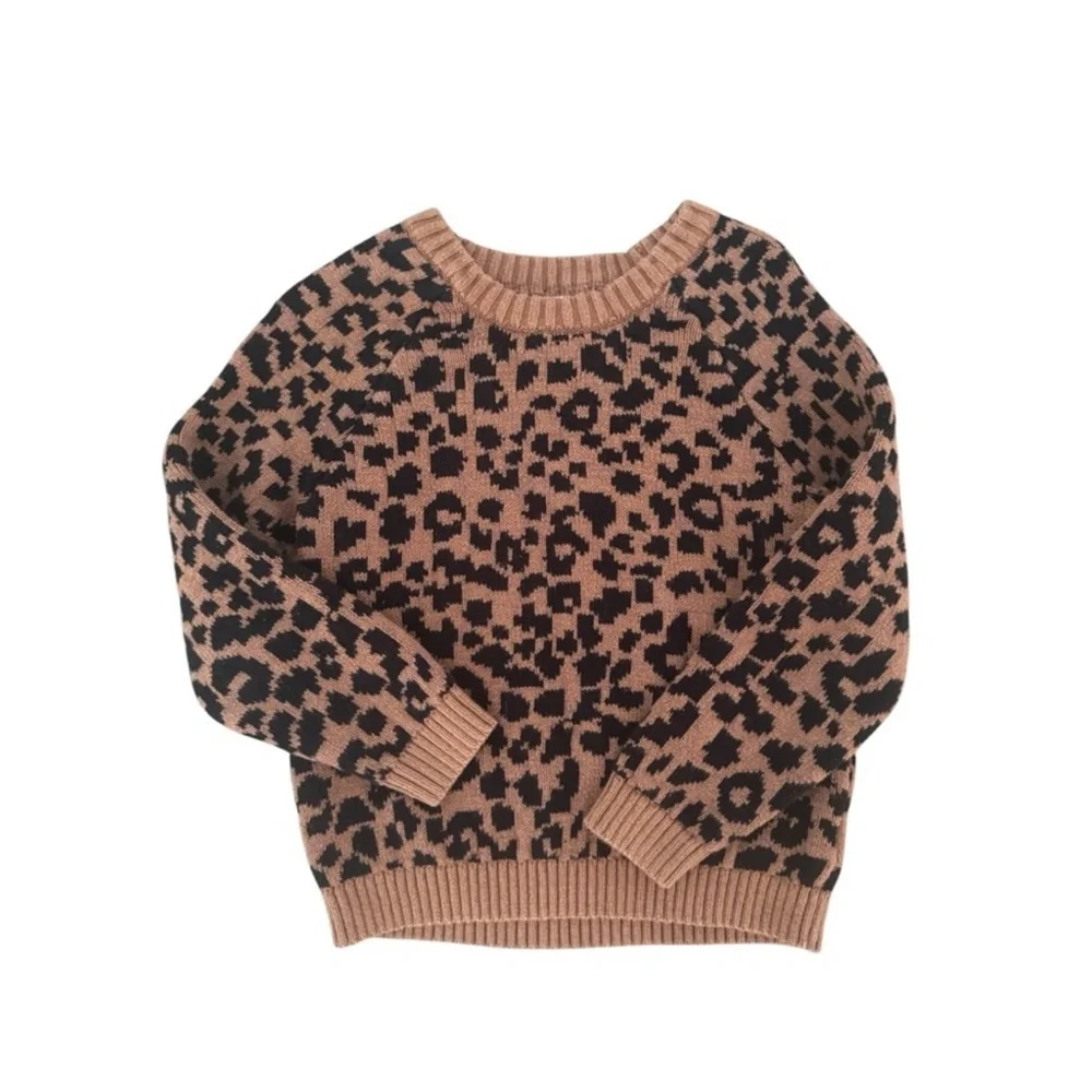 Old Navy Crew Neck Leopard Sweater 4T